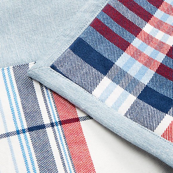 Polo Ralph Lauren Ramsey Patchwork Flag 100% Cotton Denim Blue Throw Blanket - Picture 10 of 11